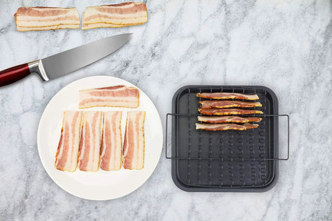 Air Fryer Crisper Basket And Tray Set With Grease Catcher For Oil Free Even Cooking Nonstick Finish Healthier Frying 9x10 Inch Gray