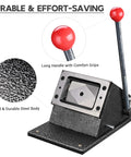 Manual Corner Cutter For Credit Cards And IDs With Round Corners, Pro Grade Heavy Duty Punch, shown with long handle and steel body