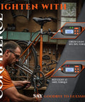 Mechanic using Three Eighths Inch Digital Torque Wrench With LED Flash And Buzzer Alerts on bicycle, display shows torque readings.