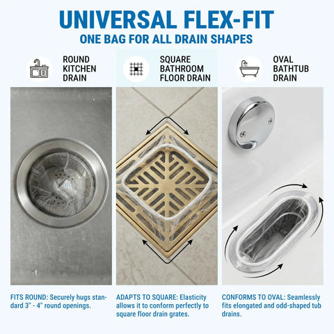 300 Pack Disposable Sink Strainer Bags Thick Premium Mesh With Easy Grip Loops Snag Hair And Kitchen Food Scraps Before Going Down Kick Pesky Pipe Clogs To The Curb