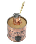 Old School Traditional Authentic Turkish Ottoman Copper Electric Hot Sand Coffee Maker Heater 110V 220V For Small Brews And Tea