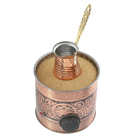 Old School Traditional Authentic Turkish Ottoman Copper Electric Hot Sand Coffee Maker Heater 110V 220V For Small Brews And Tea