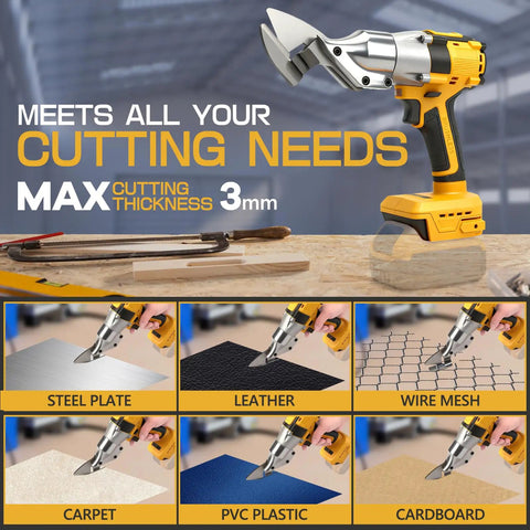 Cordless Metal Shear For Sheet Metal And More, Heavy Duty Brushless Electric Cutter Compatible With DeWalt 20V Max Batteries