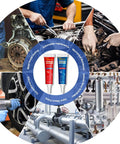 Blue And Red Thread Locker Set 6ml Each Two Pack With Medium And High Strength Seals For Nuts Bolts And Metal Fasteners To Stop Loose Screws And Corrosion Like A Pro in use with automotive and industrial equipment.