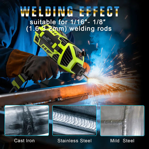 Grab-And-Go 110V Portable Handheld Arc Welder For Home DIY Projects, welding sparks, suitable for 1/16 to 1/8 inch rods