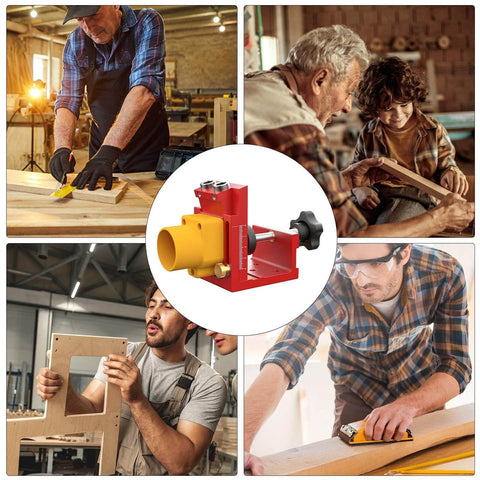 Pocket Hole Drill Jig With Dust Collection For Cabinet Installation, Deck Building, And Desk Assembly with woodworkers