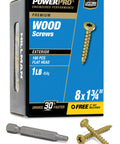 Premium Exterior Wood Screws No 8 By 1-3/4 Inch All Purpose Deck Screws, box, screws, and T25 bit, bronze finish, 160 pieces