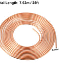 Coiled 25 Ft 5/16 Inch Brake Line Tubing Kit Flexible Copper Coated With 16 Inverted Flare Fittings shown in total length