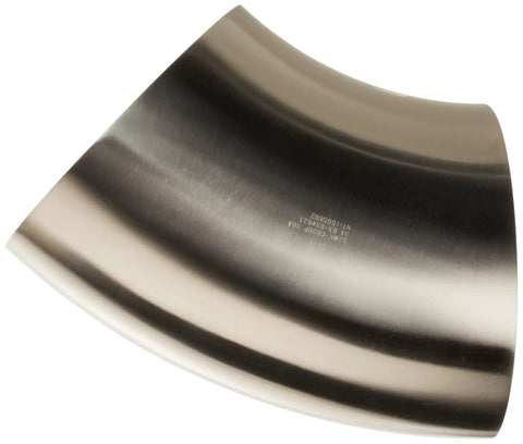 Stainless Steel 304 Sanitary Weld Elbow Fitting 45 Degree Short Elbow For 6 Inch Tube OD Polished Weld Connection Industrial Grade