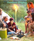 Group enjoying music outdoors with 5 Channel Audio Mixer With Dual Wireless Microphones For Live Streaming And Family Karaoke.