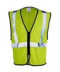 Mens High-Vis Mesh Vest With Zip-Front And Neon Lime Shade To Stay Fresh While Working Hard. ANSI-107 Type R Class 2.