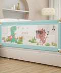 Bed Rail For Toddlers And Kids Twin To Cal King Mattresses With Swing Down Guard Blue Dinosaur 3 Sides For Cal King