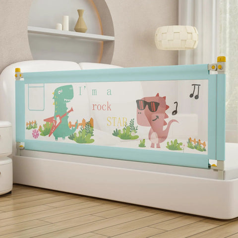 Bed Rail For Toddlers And Kids Twin To Cal King Mattresses With Swing Down Guard Blue Dinosaur 3 Sides For Cal King