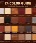 24 Wood Filler Sticks And Furniture Repair Wax Crayons color guide featuring 24 wood shades for premium color match on repairs.