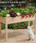 Raised Garden Bed With Legs 34x18x30 Inch Planter Box Outdoor With Liner For Herbs, Flowers, Veggies Elevated Wooden Garden Bed