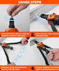 Heavy Duty Rivet Nut Tool Kit With 16 Inch Rivet Gun Including 12 Interchangeable Mandrels And 200 Rivet Nuts For Metal Wood Auto Projects Rugged Carry Case Labor Saving Hand Riveter usage steps