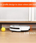 V3s Pro Robot Vacuum Cleaner with Tangle-Free Pet Hair Suction in a slim low-profile design cleaning under furniture