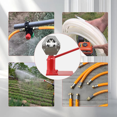 7 Ton Benchtop Portable Hydraulic Hose Crimper With 4 Dies Manual High Pressure Hose Crimp Tool for garden and farm hoses