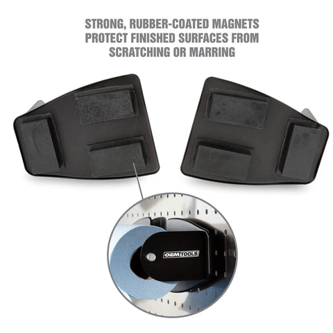 Magnetic Paper Towel Holder For Toolboxes And Cabinets, Heavy Duty Rubber Magnets, adjustable mount detail view.