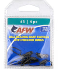 Ball Bearing Snap Swivels For Fishing With Lightweight Smooth Rotation And Double Welded Ring Reducing Line Twist In Saltwater And Freshwater Gear Size 3 60lb 4 Pack Gunmetal Black, #3 4 pc package