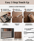 12 Color Furniture Touch Up Markers Wood Scratch Repair Kit For Cabinets Floors Tables Trim Straight Up Legit Wood Finish Match To Knock Out Nicks Stress Free Quick - Step-by-step visuals of marker use for repairing wood scratches.