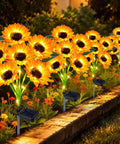 Solar Garden Lights Floral LED Outdoor Decor Waterproof Backyard Party Accent Lights For Yard Pathway And Flower Beds