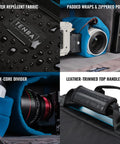 Cineluxe V2 Backpack 24 For Pro Cinema Gear fits large camcorders and cameras, features water-repellent fabric and padded compartments.