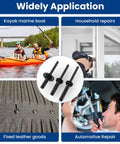 Heavy Duty Tri Grip Aluminum Pop Rivets With Waterproof O Rings Top Shelf Hardware Fasteners For Auto Body Work And Backyard Fixes 60 Piece Pack shown in applications like automotive repair and kayak repairs.