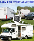 Heavy Duty Aluminum RV Bumper End Caps 2 Pack With Vent Holes And Protective Mesh for trailers, campers, and motorhomes.