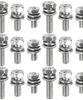 18 Piece Stainless Steel Hex Bolts And Nuts Set With Washers For Bike Battery Terminals M6 12 16 20mm displayed on white background