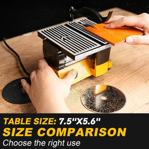 Compact Mini Table Saw With Three Blades 90W Desktop Miter Saw For DIYers And Craft Lovers Cutting Metal Wood Ceramic Tile PCB And Acrylic In Tight Spaces Space Saving Design