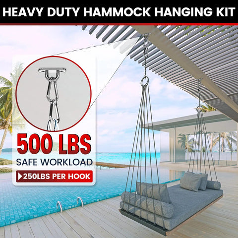 Tough As Nails Heavy Duty 304 Stainless Steel Pad Eye Snap Hooks For Ceiling Mounts M5 Threading 500 Lb Weight Capacity Rust Resistant Hardware 8 Pack For Outdoor Jobs with hammock setup.