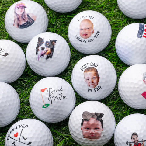 Personalized Golf Balls With Faces For Men Dad Husband Grandfather And Father In Laws Upload Your Photo Or Logo On Both Sides