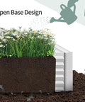 Galvanized Raised Garden Bed With Two Roomy Planter Compartments 71 By 35 By 12 Inches Outdoor Garden Box filled with flowers