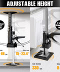 Get Your Kicks On With This Badass Cabinet Jack Duo Lifting Up To 330 Lbs Adjustable From 0 To 23.4 Inches tools showing adjustable support height.