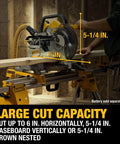 20V Max XR 10 Inch Double Bevel Fixed Miter Saw with Bevel Gear Transmission in use cutting wood in workshop