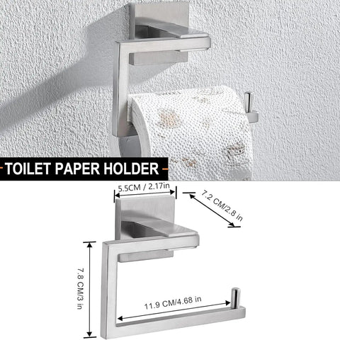Five Piece Bathroom Hardware Set With 23.6 Inch Towel Bar Towel Rack Modern Stainless Steel Wall Mount Brushed Nickel Finish Includes Towel Ring Coat Hooks And Mounting Hardware For Easy No Fuss Home Upgrade toilet paper holder