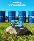 Diesel Transfer Pump Kit Cordless 12 GPM Battery Powered With Auto Stop Nozzle 4Ah Battery Two Hoses And Filter On The Go Fueling For Diesel Kerosene Farm Boat Home, pump with tanks