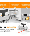 Portable Wire Stripper Machine with Adjustable Blade Height for 0.12-0.35 Inch Wires, split design details