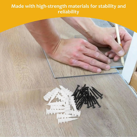 Heavy Duty Expansion Screws And White Plastic Wall Anchors Kit For Drywall And Concrete, 100 Sets With Enhanced Fixation, Stainless Steel Fasteners, Durable Mounting Accessories For Everyday DIY Projects; screws and anchors on floor