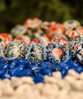 20 Piece Retro Look Flower Ceramic Cabinet Knob Set With Chrome Hardware For Cabinets And Drawers Hand Painted Multicolor