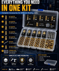 Heavy-Duty Auto Rivet Nut Tool Kit M3-M8 With Interchangeable Heads And Adapters In Carbon Steel For Quick Pro-Grade Fastening On Cars And DIY Projects, case open