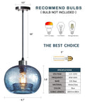 Hand Blown Marble Blue Glass Pendant Light For Kitchen Island Over Dining Table Dope Modern Farmhouse Globe Eight Point Seven Inch Ceiling Fixture In Brushed Nickel Finish With Easy Install And Balanced Hanging