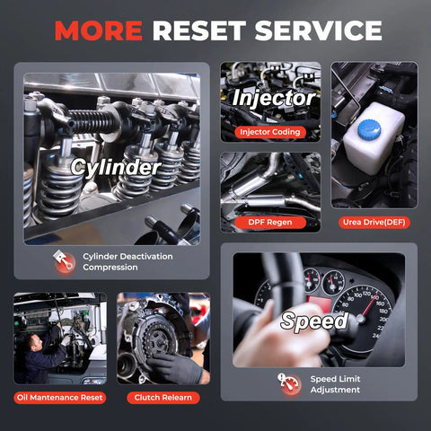 CRP129HD Heavy Duty Truck Scanner With DPF Regen And Speed Limit Adjust Reset Full System Diesel Semi Truck Diagnostic Tool visuals
