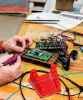 Two Pack Silicone Soldering Stand With Five Slot Magnetic Wire Holder And Soldering Iron Clamp in use, durable ABS build
