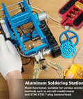 Heavy Duty Red Aluminum Soldering Jig And Welding Station Plate For Rc Connectors Xt60 Xt90 Deans And Banana Plugs with tools.