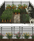 No Dig Garden Fence For Dogs 27 Feet Long 40 Inches High With 12 Metal Pipe Panels And One Door Expandable Dog Fence