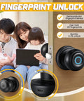 Smart Fingerprint Keyless Entry Door Lock With App Control For Home Hotel Office Apartment And Bedroom Black Two Pack