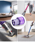 3 Pack Filter Replacement For Dyson V12 Detect Slim And V12 Slim Vacuums in use showcasing easy installation and filtration efficiency.