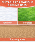 Image showing stackable RV leveling blocks set of 4 for various ground uses: snow, grass, and sandy areas.